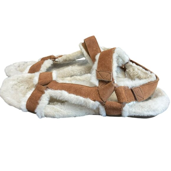 Vionic Viva Faur Fur Slipper In Toffee Size 7 Sandal Orthotic Neutral Comfort - Picture 7 of 9